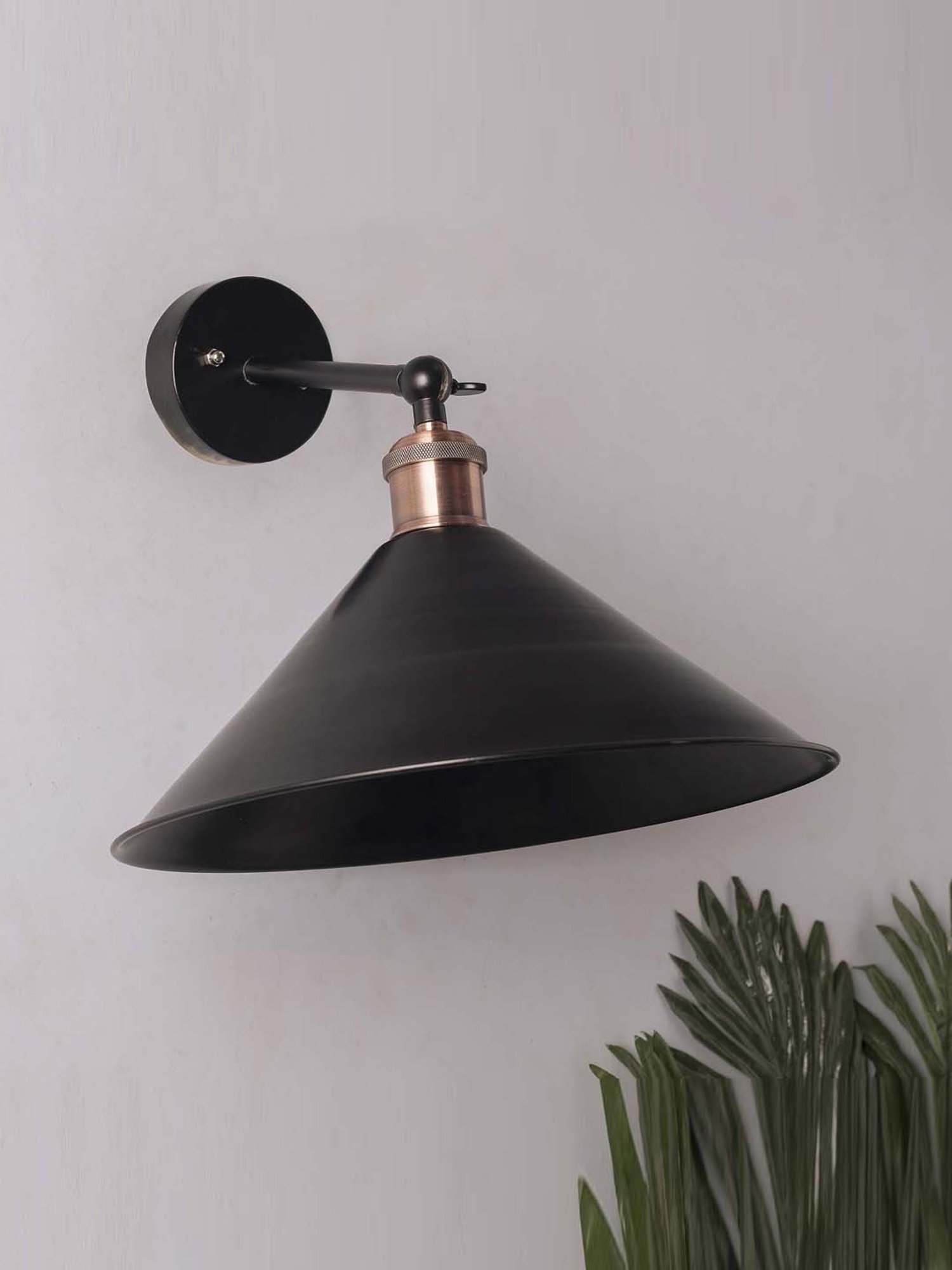 Homesake Black Edison Barn Cone Shade Wall Lamp - Set of 1