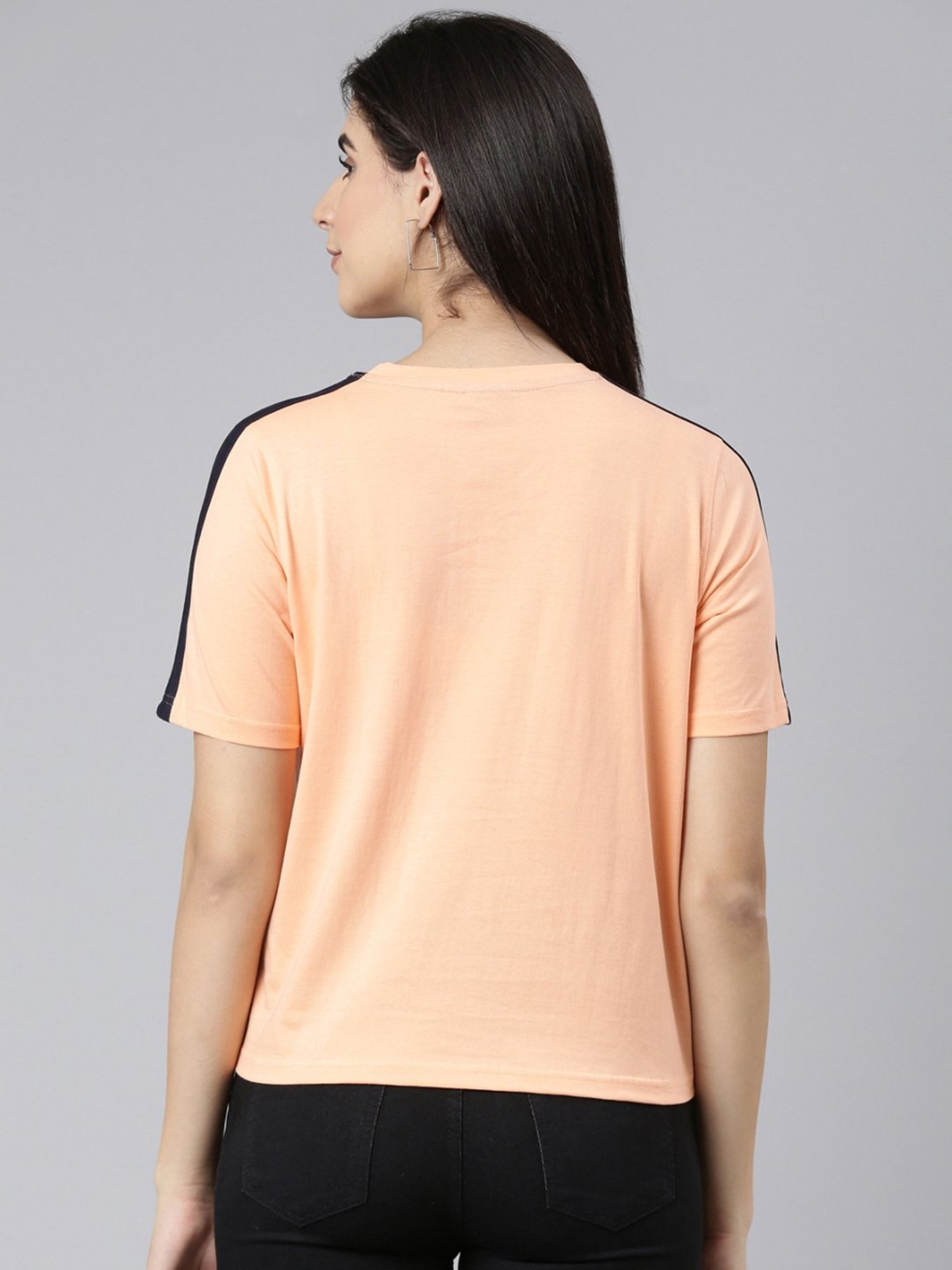 Kryptic Peach Cotton Printed T-Shirt