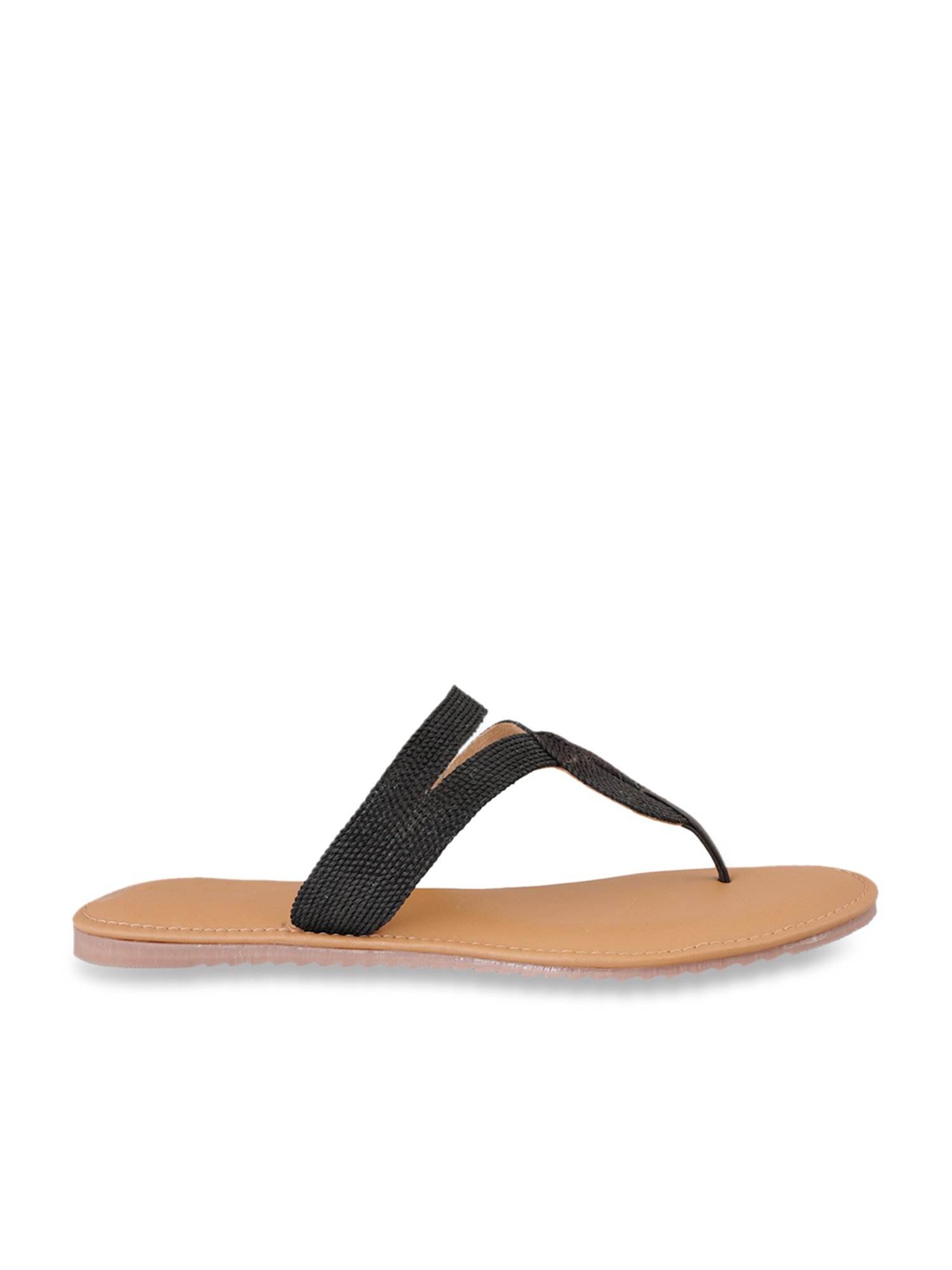 Pelle Albero Women's Black T-Strap Sandals