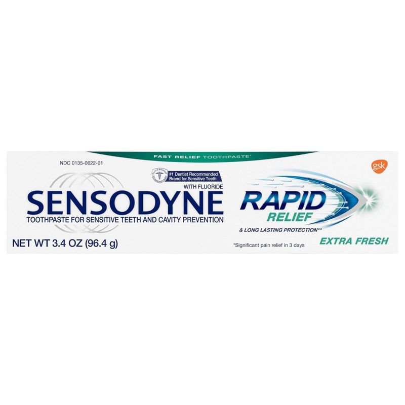 Sensodyne Rapid Relief Extra Fresh Toothpaste - 3.4oz