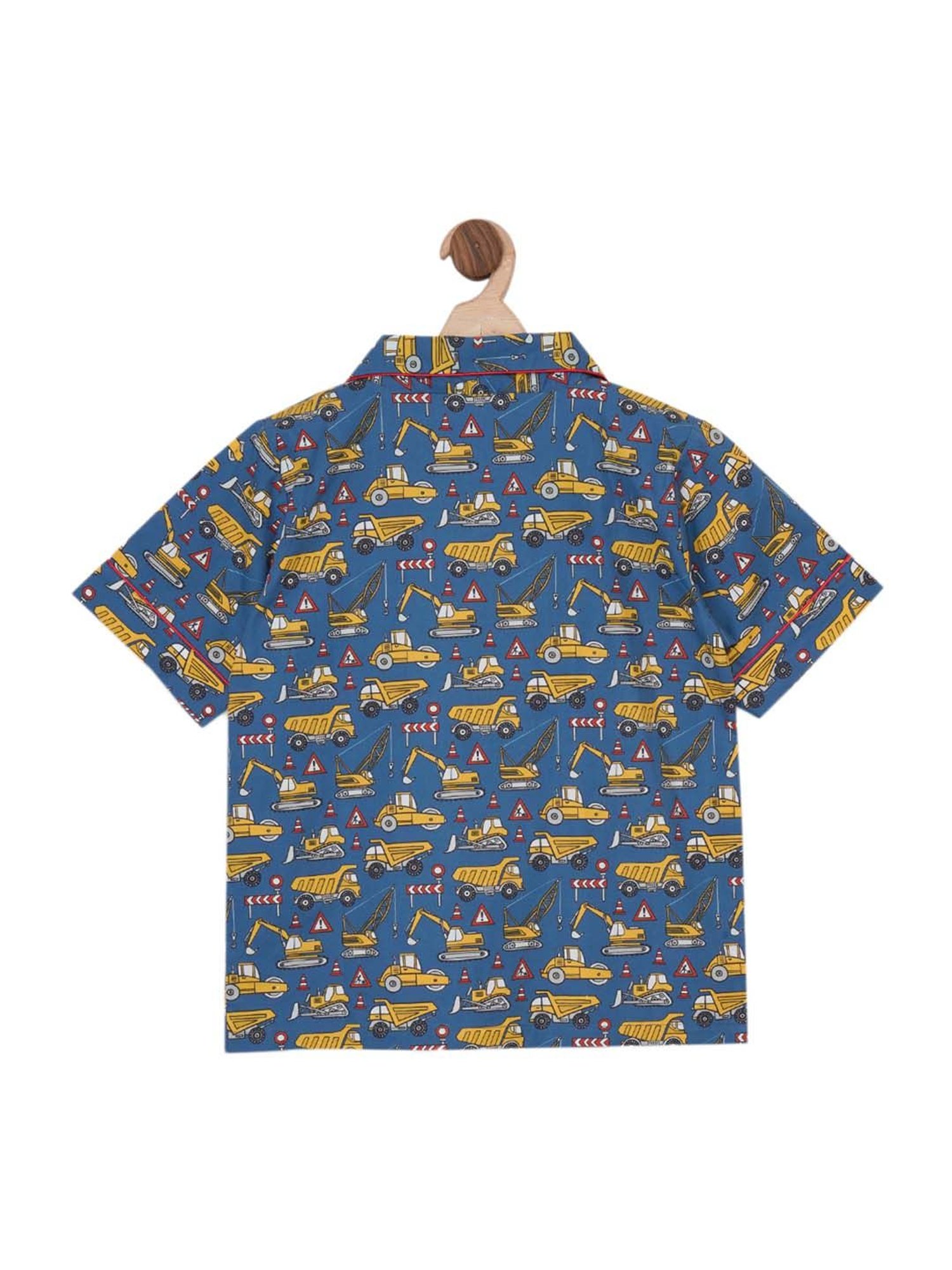 Fluffalump Boys Multicolor Cotton Printed Nightwear Top & Pants Set