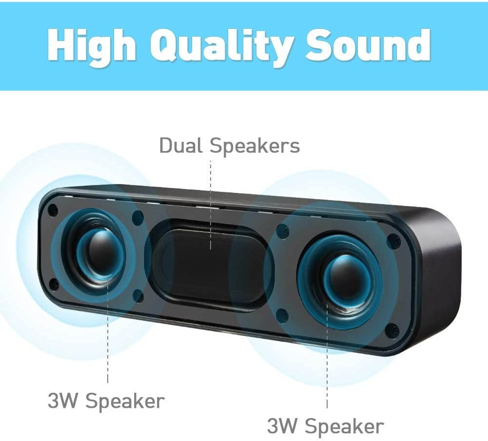 Computer Speaker,USB Powered Speaker for Desktop,Windows PCs,Laptop. Portable Mini Sound bar-Plug and Play