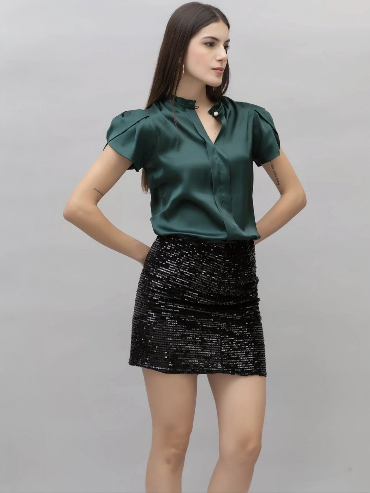 PURYS Green Regular Fit Top