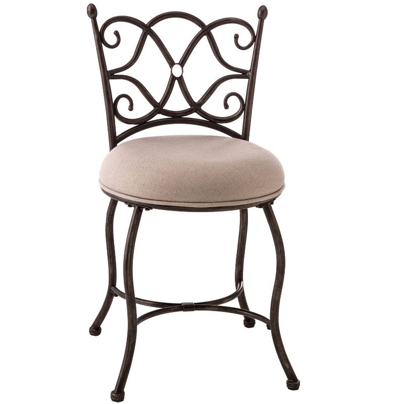 19" Brody Metal Vanity Stool Gray - Hillsdale Furniture