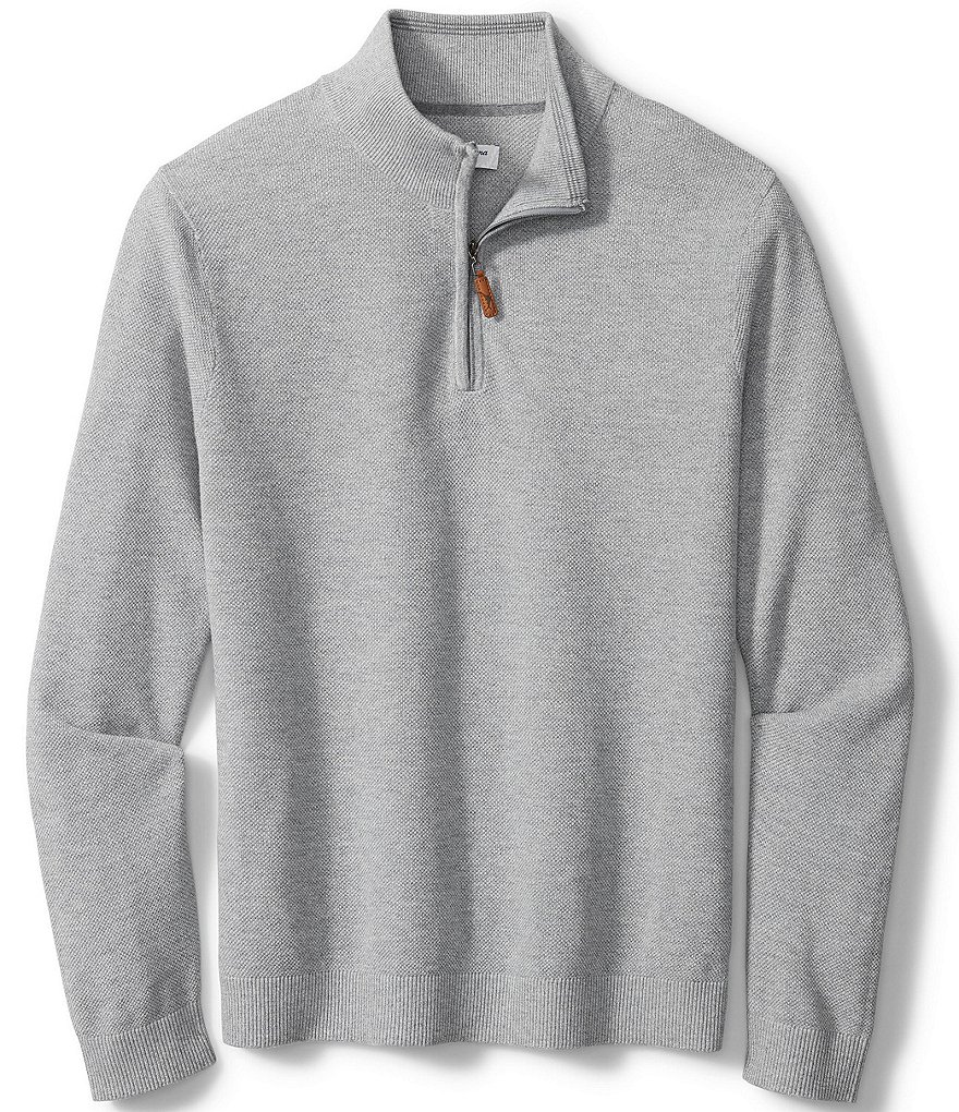 Cutter & Buck Big & Tall Traverse Stripe Performance Stretch Half-Zip Pullover