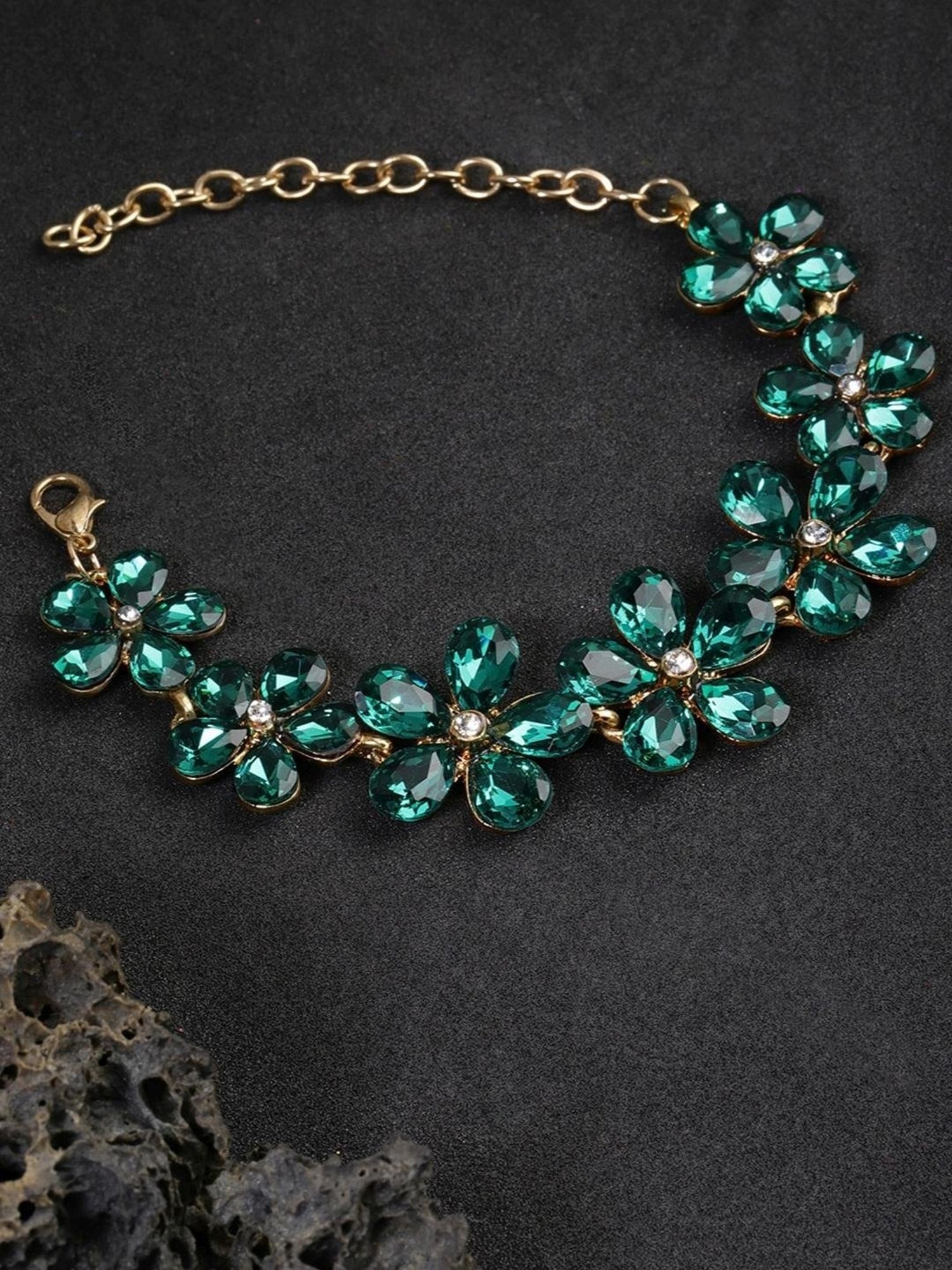 YouBella Stylish Latest Design Jewellery Gold-Plated Flexible fit Bracelet