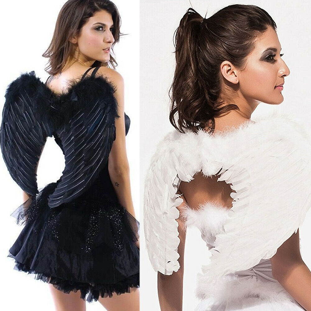 Angel Feather Wings Cosplay Christmas Fancy Dress Costume Event for Kids Adults