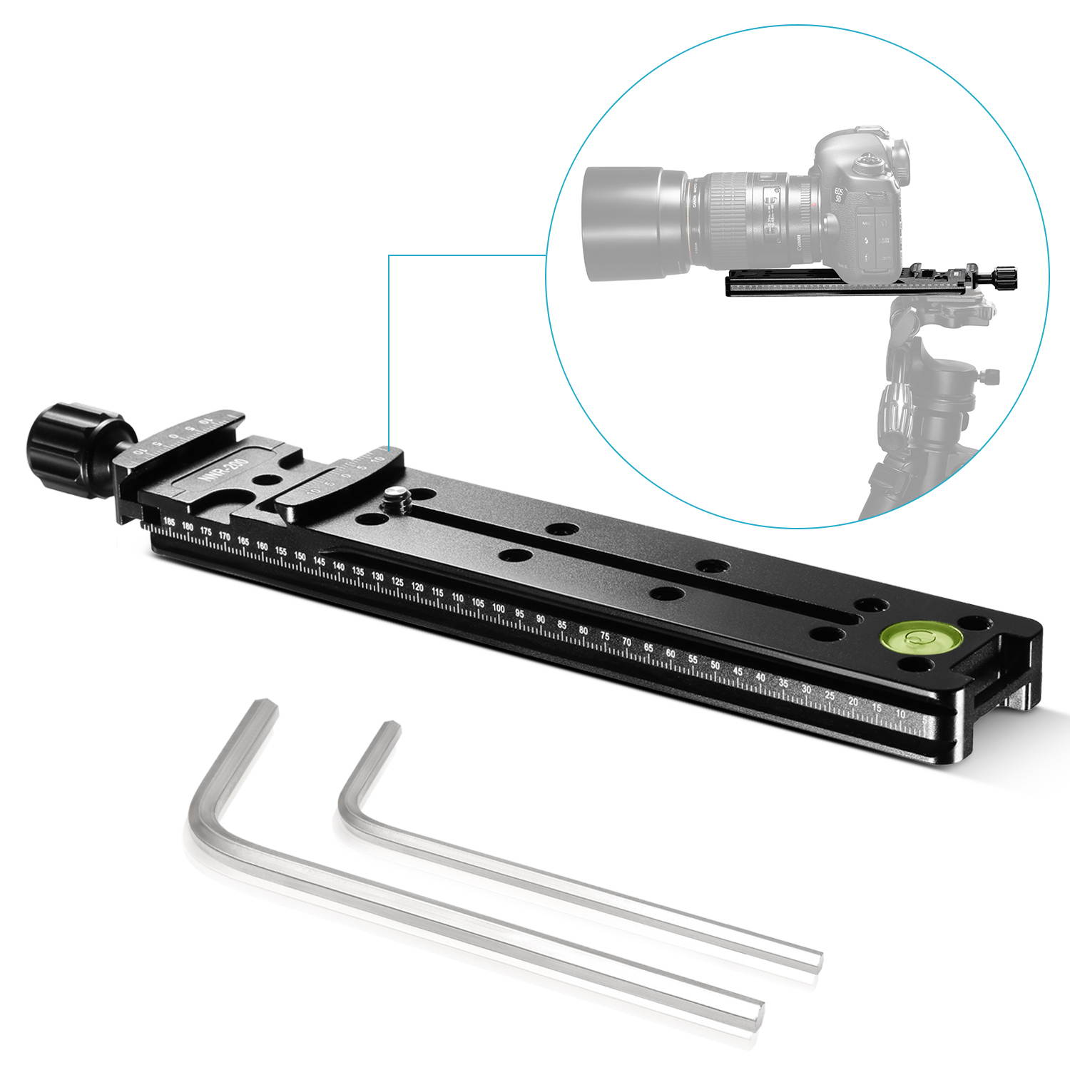 Neewer 200mm Professional Rail Nodal Slide Metal Quick Release Clamp for Camera with Arca Swiss Compatible