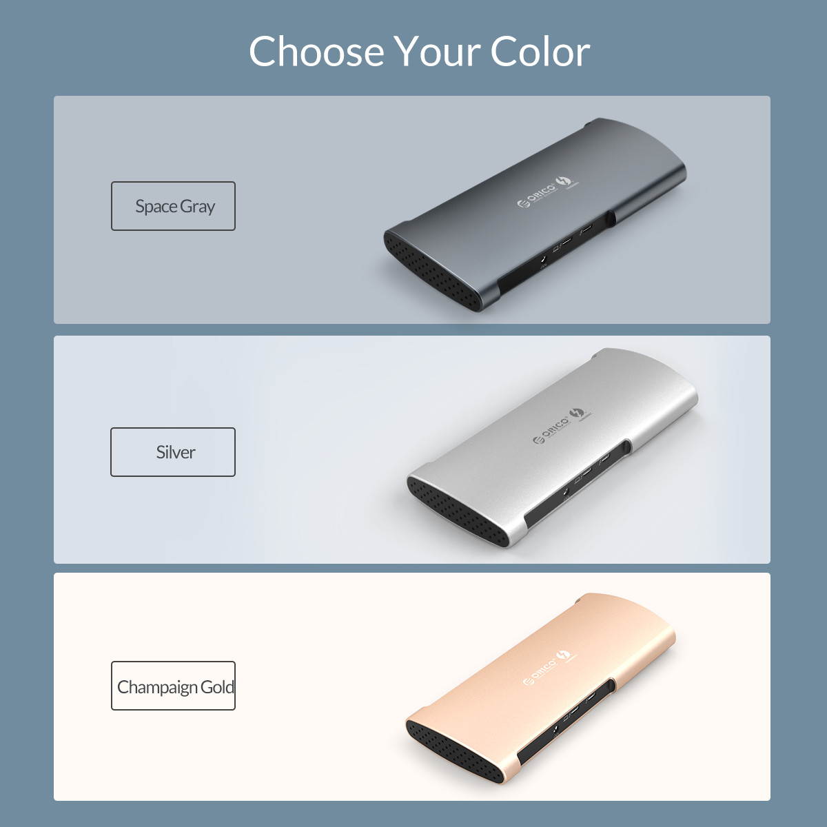 ORICO Thunderbolt 3 Docking Station USB Type C HUB to 8K@60Hz DP HDMI USB3.0 RJ45 SD4.0 60W Charging Adapter For Windows & Mac OS - Macbook Pro