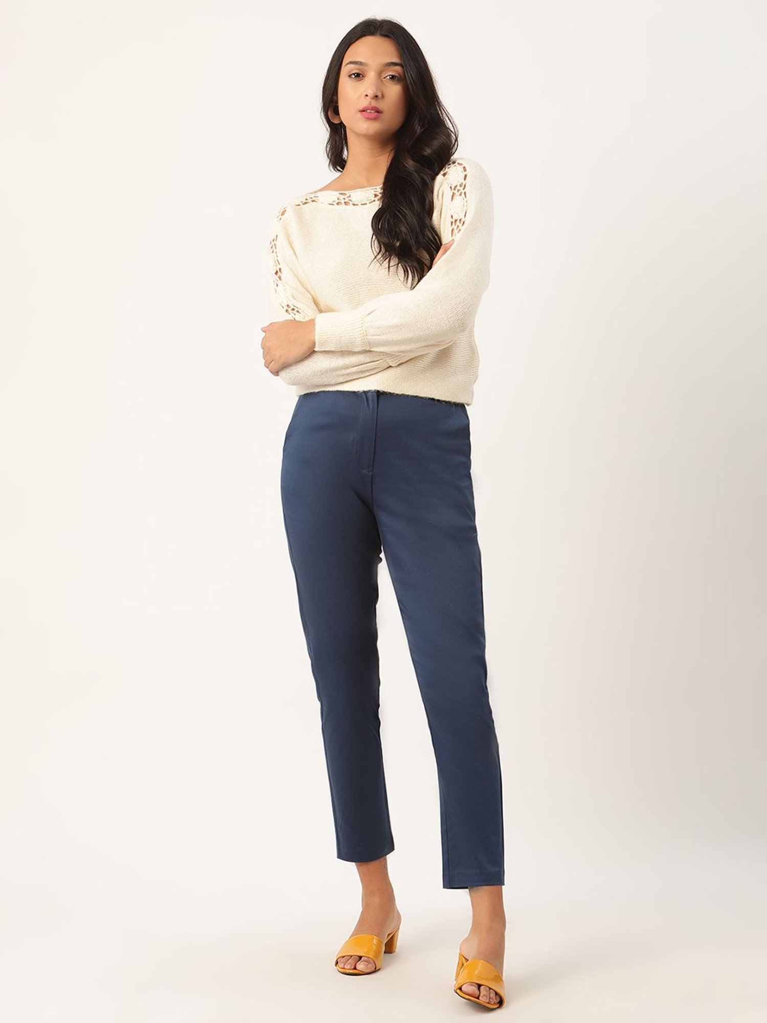 Rooted Blue Cotton Trousers