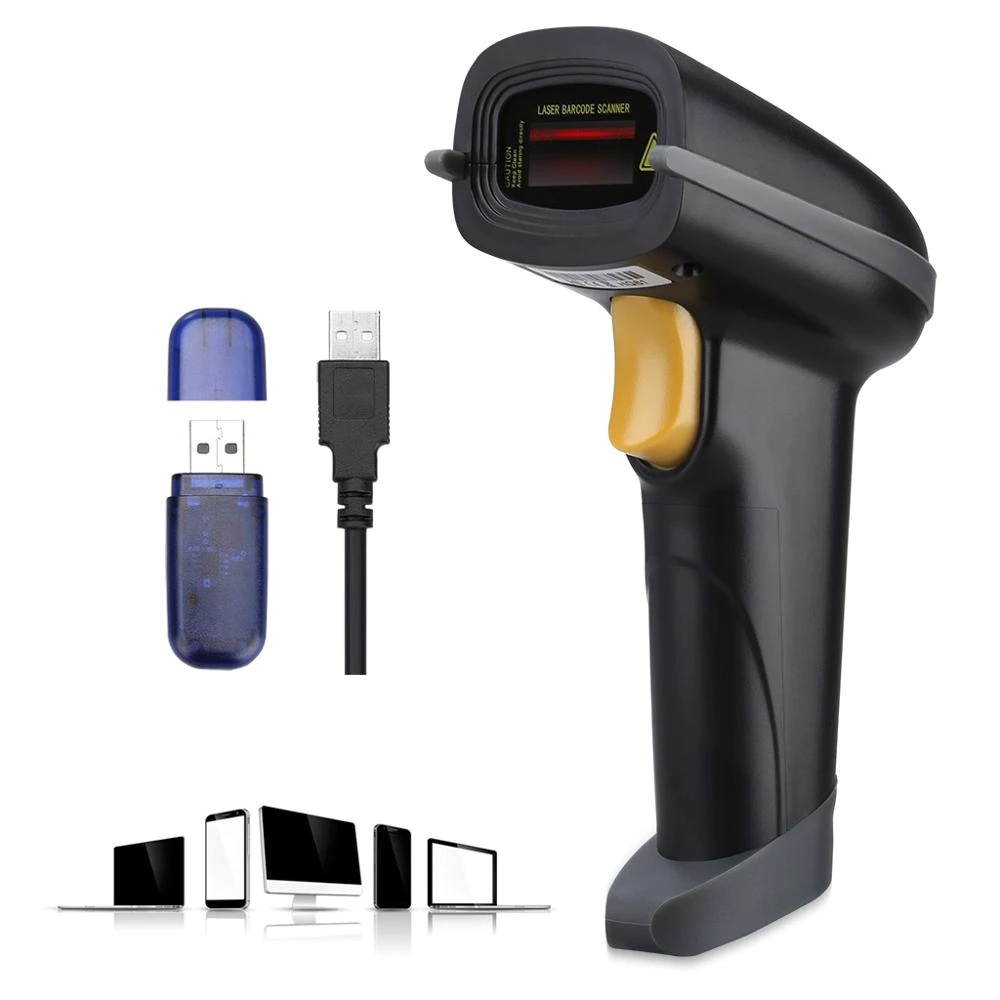 handheld Portable rugged barcode scanner reader wired bluetooth 2.4G wireless modes 1d code laser  from suppliers