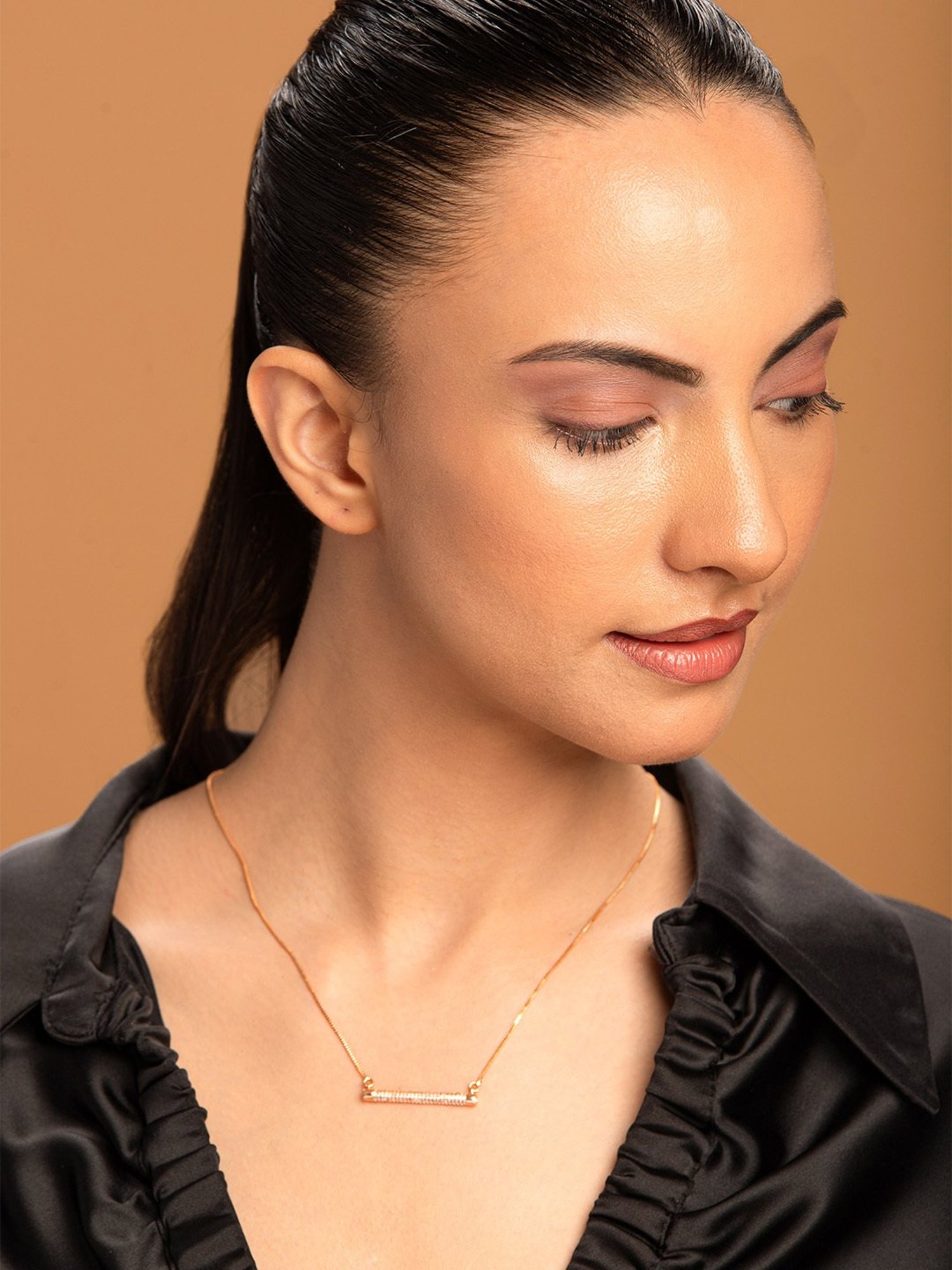 Prita by Priyaasi Sparkling Rose Gold Necklace