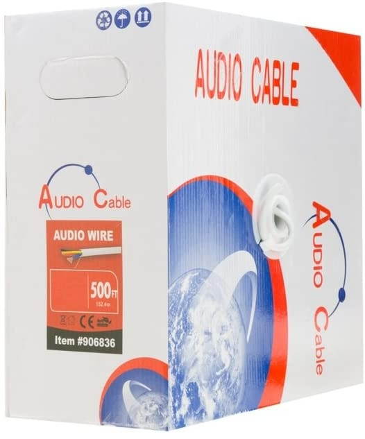 50ft 18AWG 2 Conductors (18/2) CL2 Rated Loud Speaker Cable Wire Pull Box (for in-Wall Installation) (18AWG / 2 Conductors 50ft)