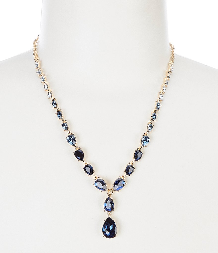 Gemma Layne Ombre Teardrop Pear Stone Y Necklace