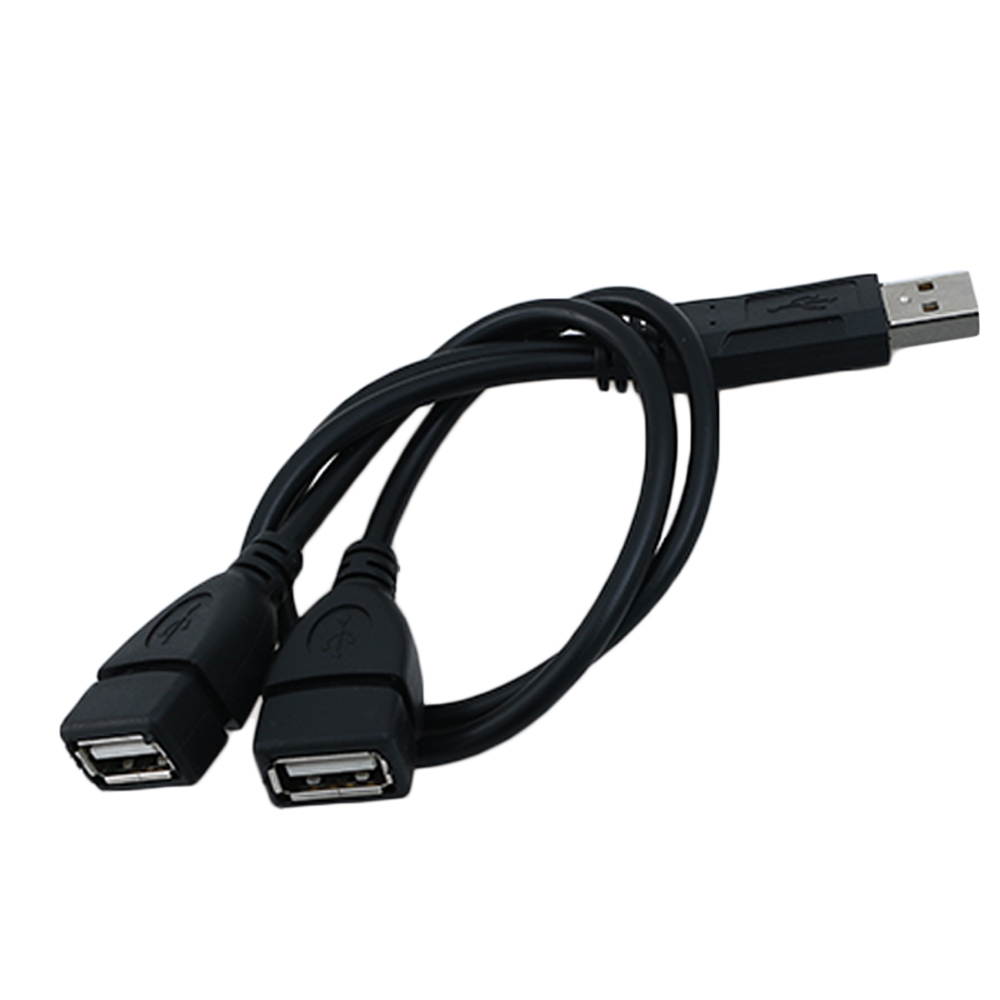 1PC USB 2.0 A Male To 2 Dual Female Jack Y Splitter Hub Power Data Cable Adapter Computer Cables Connectors Laptop PC Smartphone