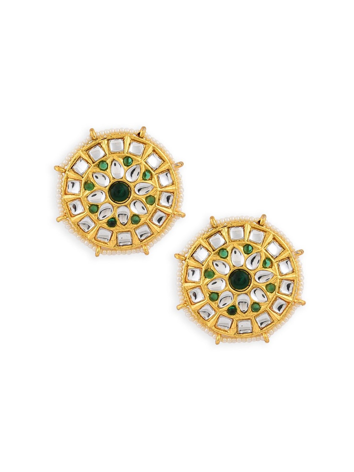 Sri Jagdamba Pearls White Alloy Classic Necklace & Earring Set