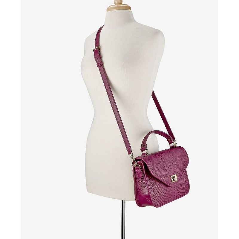 VR NYC Magnetic Strap Closure Mosaic Design Denim Laser Cut Crossbody Bag - Blue