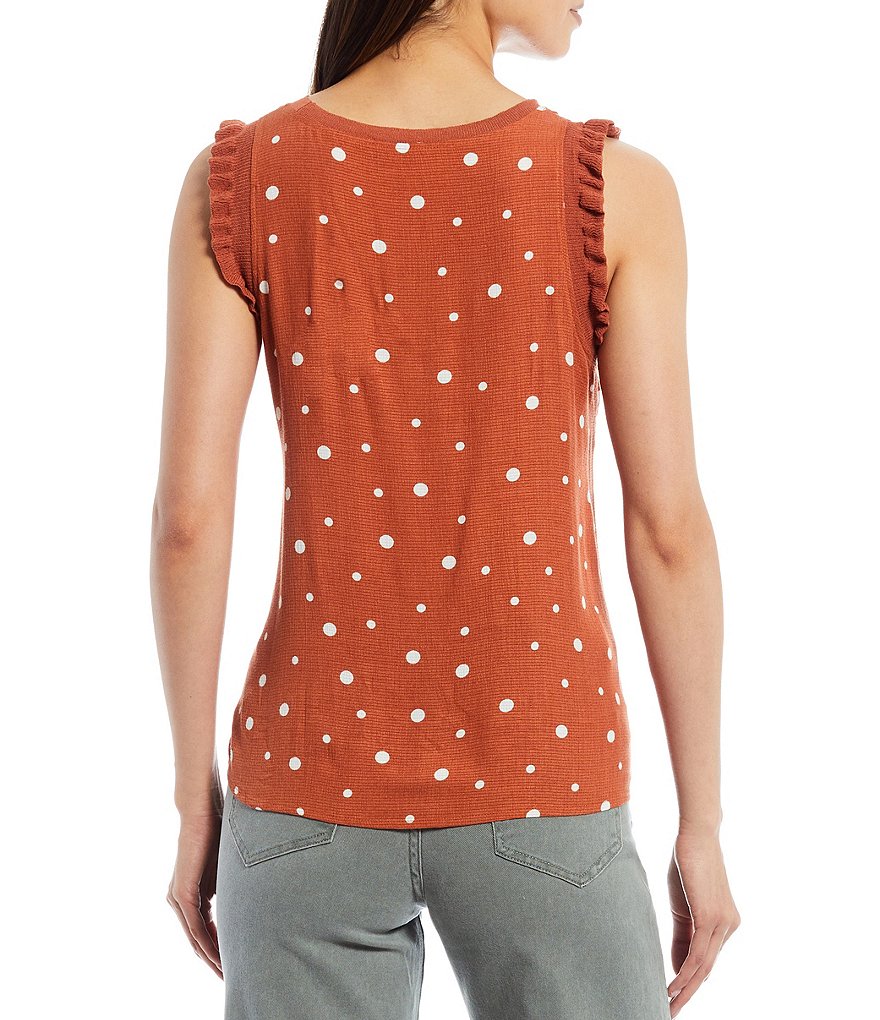 Ella Moss Declyn Scattered Dots Print Flutter Sleeve Tank