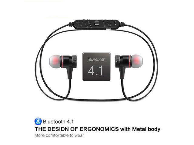 AutofeelSunriseoffice Mini Bluetooth Earphone Headset Wireless Headphone With Mic 3D Bass Stereo Neckband Sport Earbuds For Smartphone iPhone Xiaomi