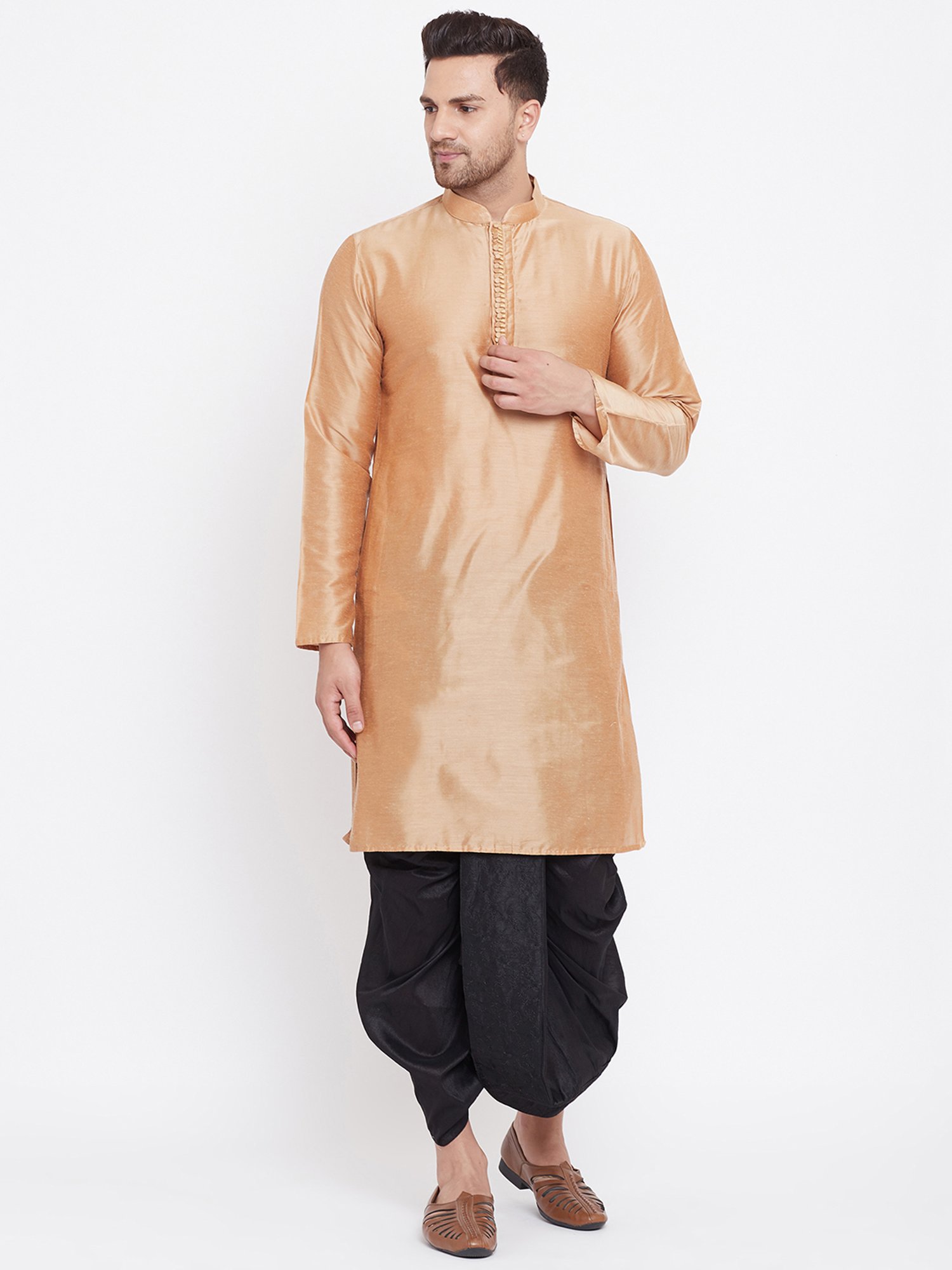 Ramraj ALAMEEN White Cotton Solid Dhotis