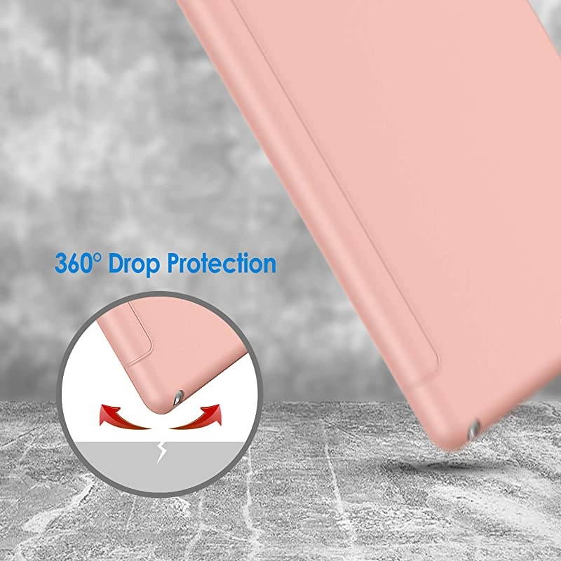 Case for iPad (9.7-Inch, 2018/2017 Model, 6th/5th Generation), Smart Cover Auto Wake/Sleep, Rose Gold