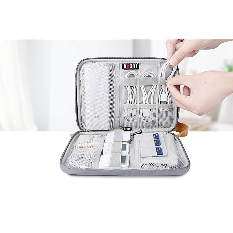 Handbag Small Size Travel Accessories Bag Electronics Organizer Cable Organizer Storage Bag for Power BankUSB Cable Flash Hard Drive Portable Travel Case Gray DIHMhui