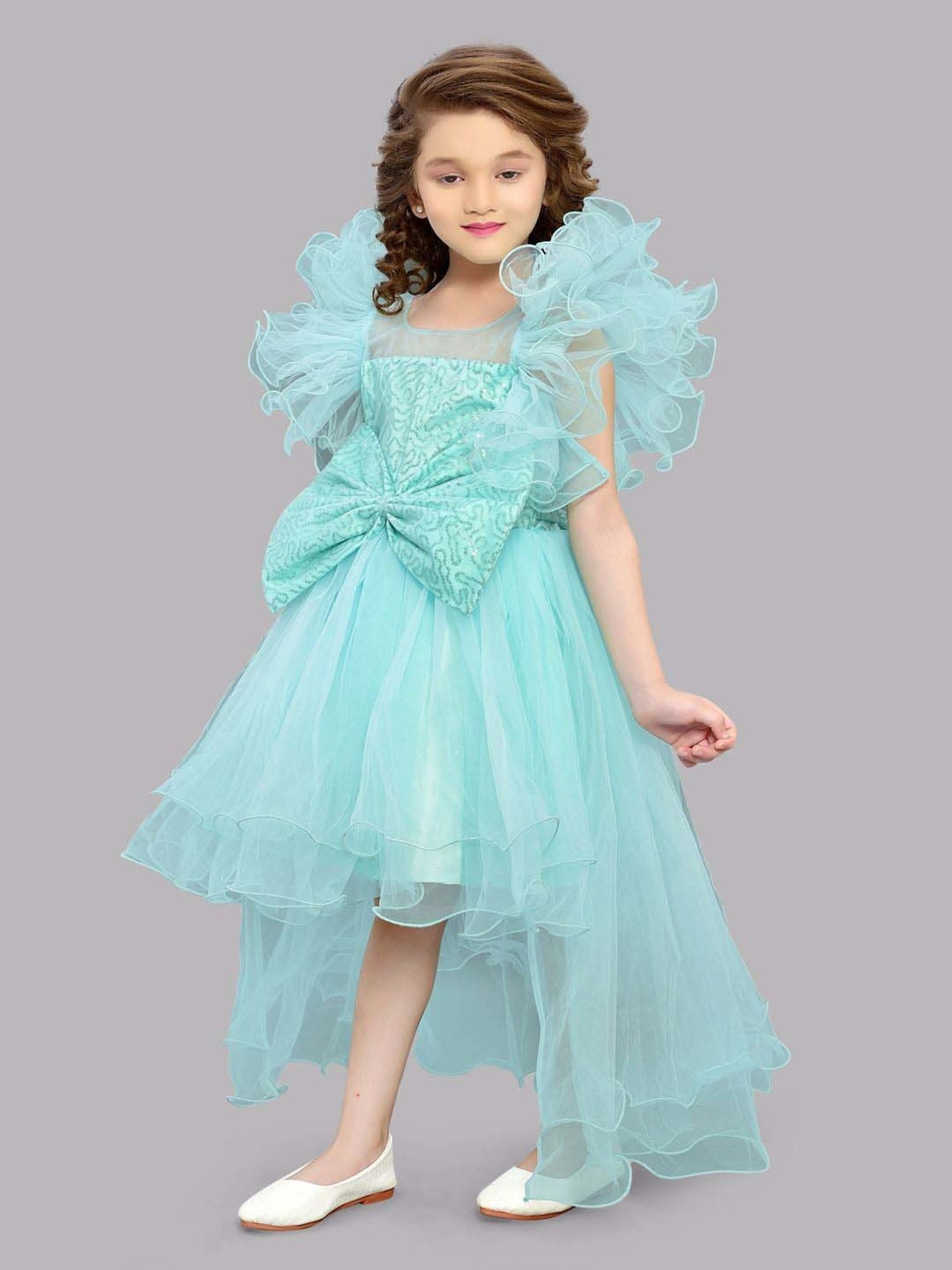 Pink Chick Kids Aqua Sequence Party Gowns