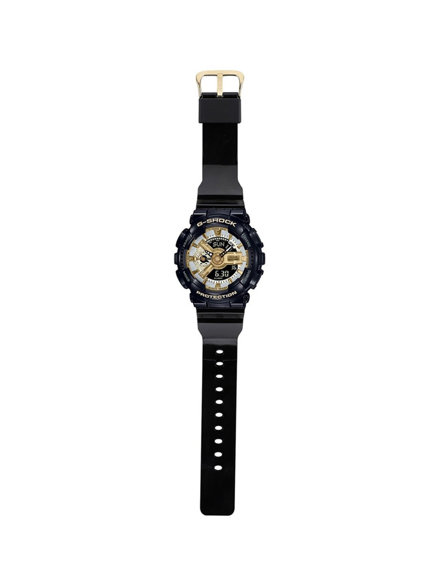 Casio G-Shock GMA-S110GB-1ADR Gold-Silver Analog-Digital Dial Black Resin Strap Women's Watch G1286