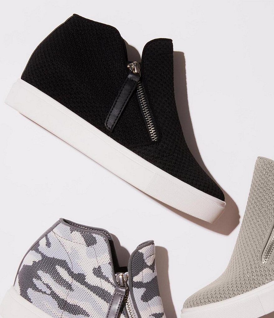 Donald Pliner Pelham Neoprene Mixed Leather Slip-On Wedge Sneakers