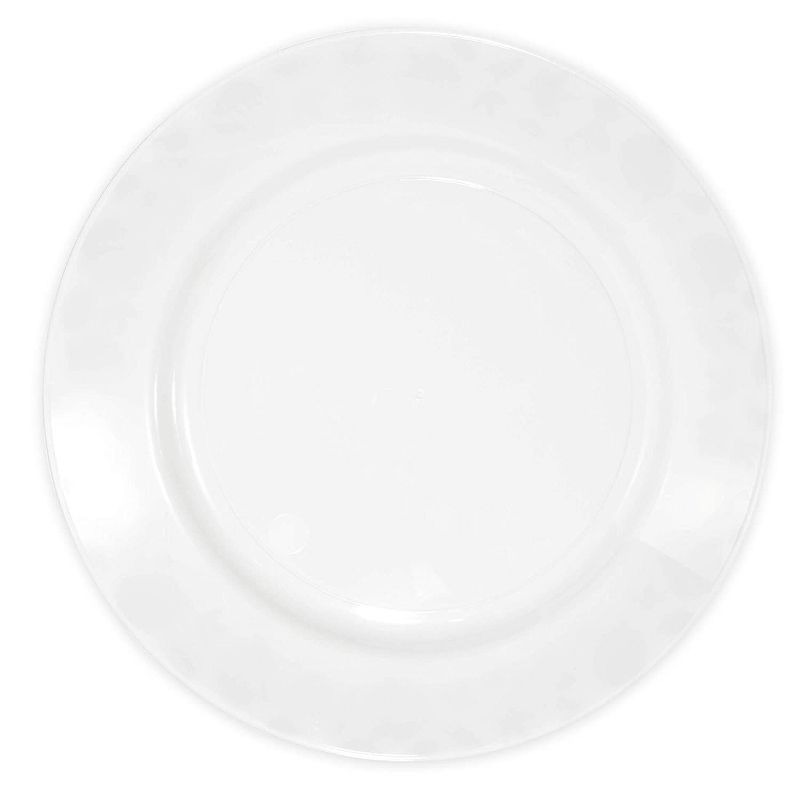 Juvale 24 Pack Plastic Thanksgiving Plastic Plates, Copper Foil Leaf Trim, Pumpkin Fall Tableware (9 In)