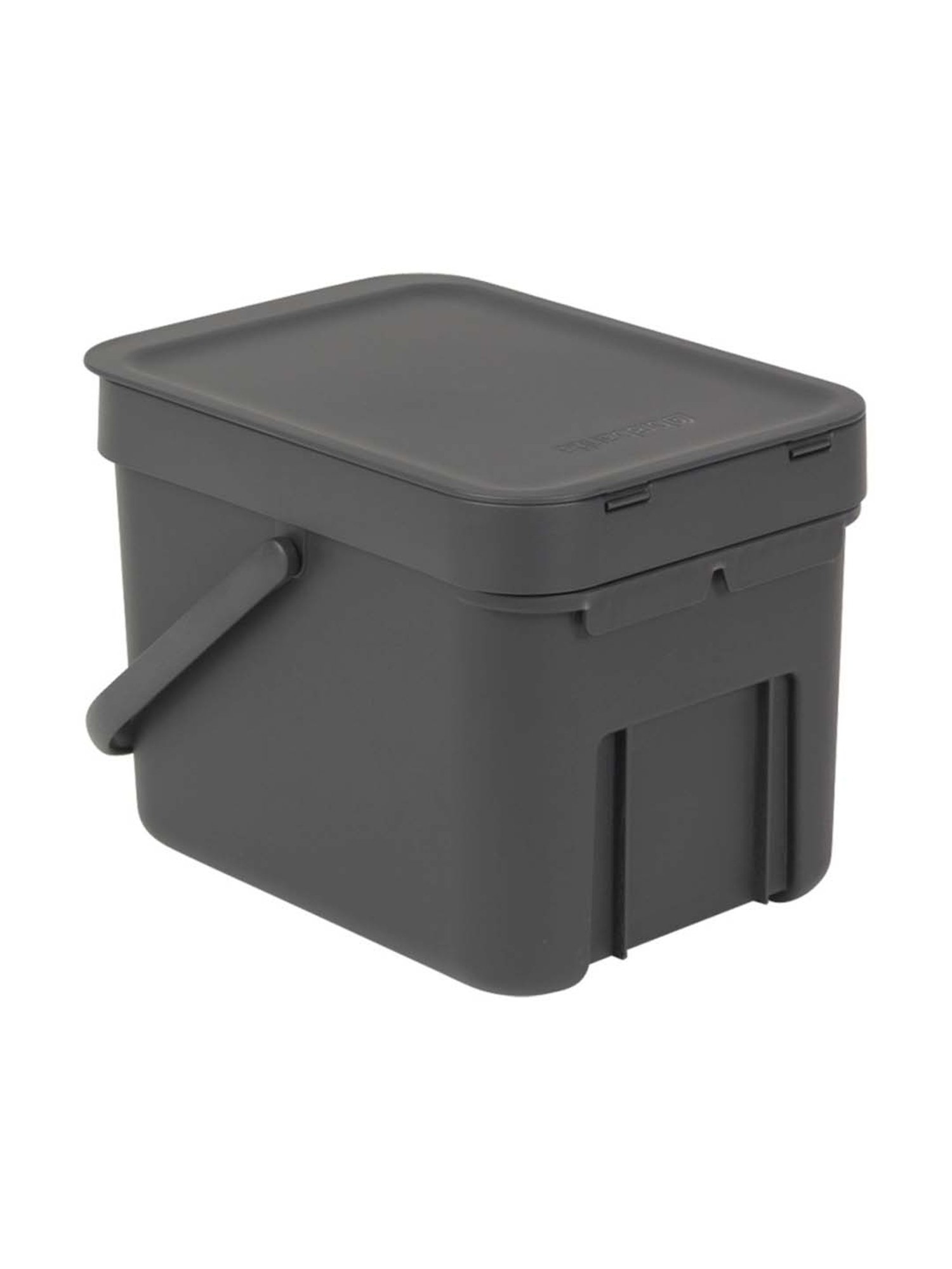 BRABANTIA Sort & Go Dark Grey Plastic Waste Bin (6 L) - Set of 1