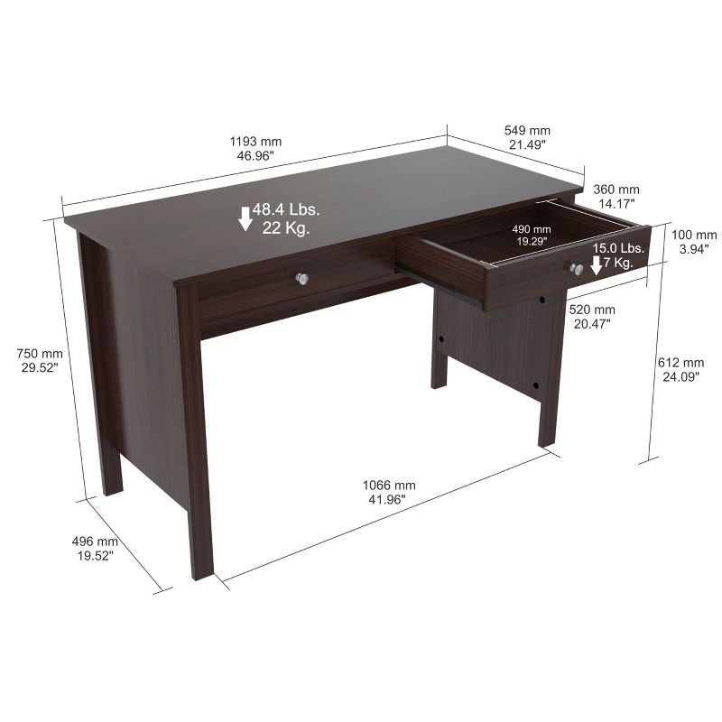 Writing Desk with 2 Drawers Espresso - Inval