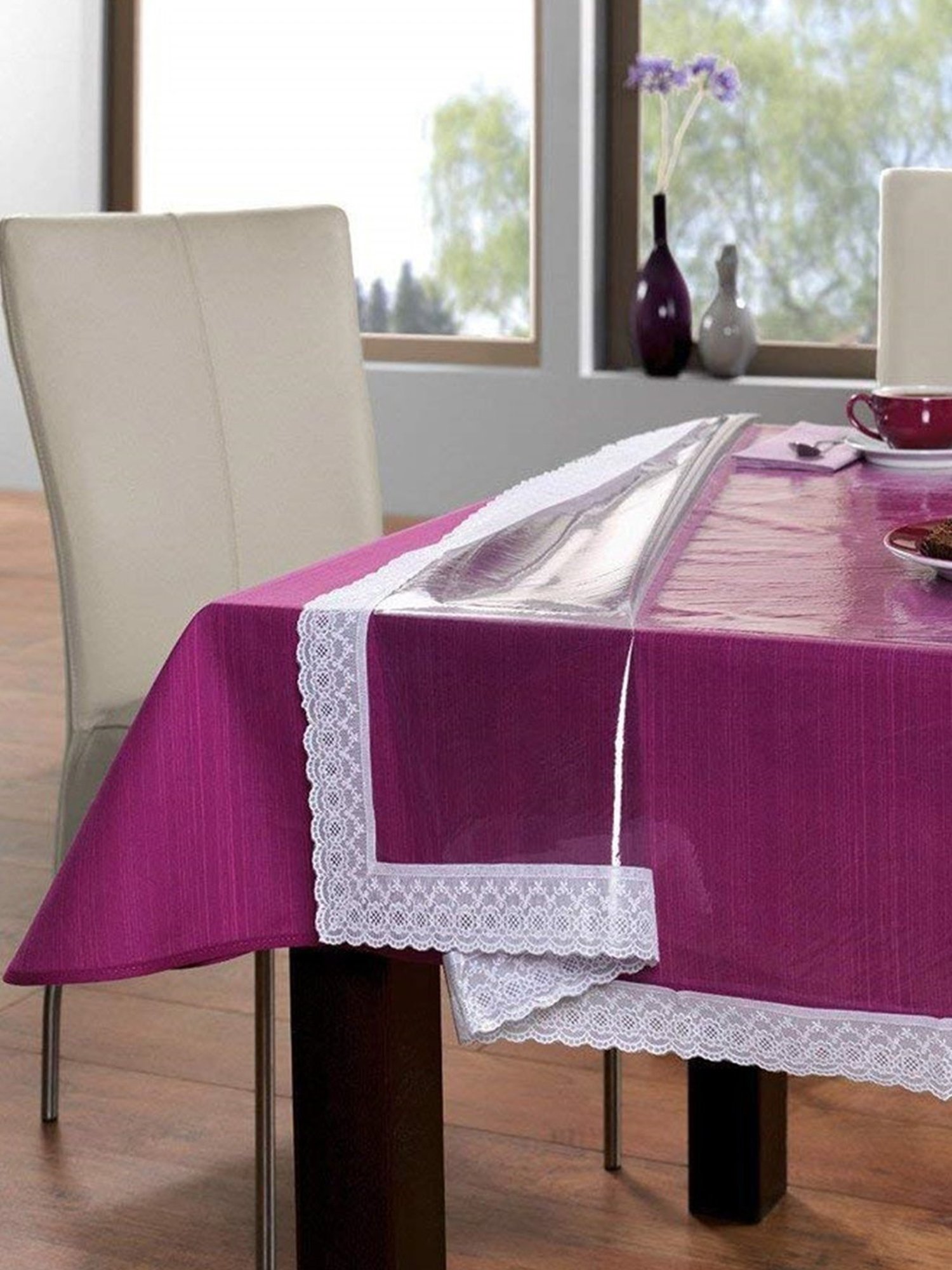 Freelance Solid Transparent PVC Set of 1 Table Cloth