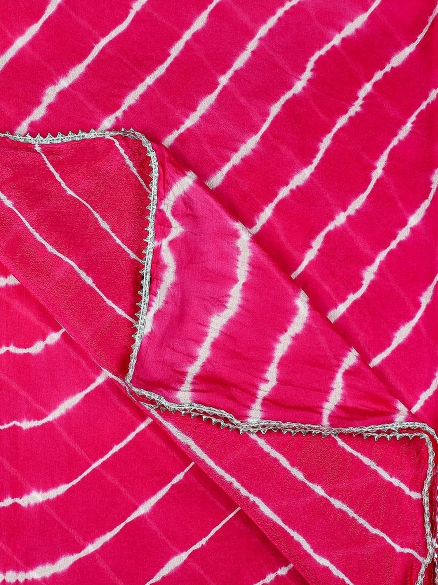 Dupatta Bazaar Leharia Rani Pink Striped Dupatta