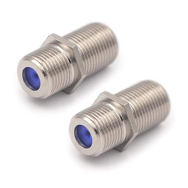 RG6 Coax Cable Connector, (2-Pack) F-Type Cable Extension Adapter Connects Two Coaxial Video Cables