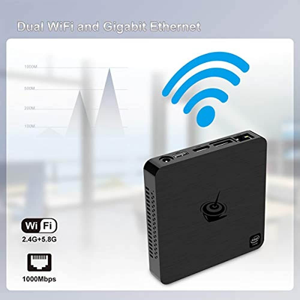 Beelink T4 Mini PC Windows 10 Quad Core Intel Atom x5-Z8500 Mini Desktop Computer DDR4 4GB RAM 64GB, 2.4G/5G WiFi, Gigabit Ethernet, USB 3.0, BT4.0, 4K HDIM&DP Dual Display Support Auto Power On