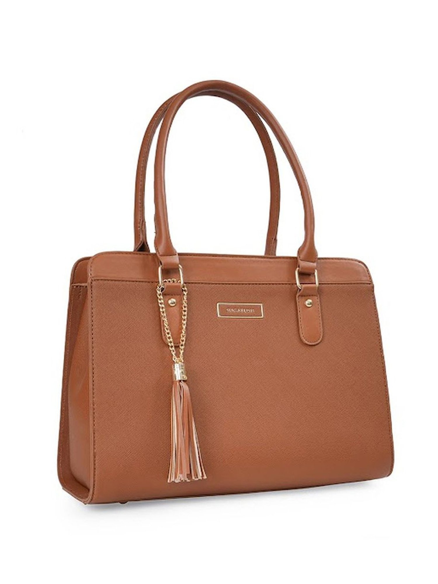 Sugarush Amina Tan PU Solid Handbag