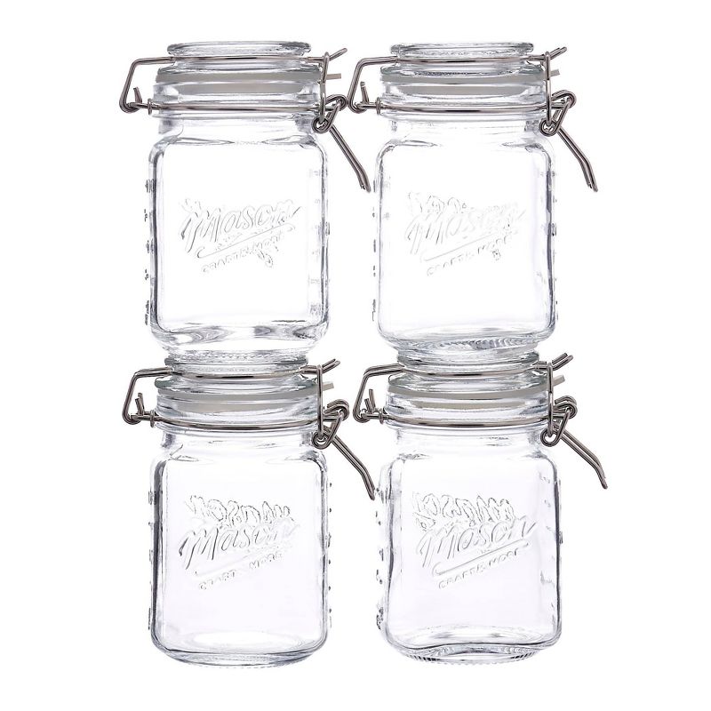 Mason Craft & More 12oz Set of 4 Mini Clamp Jars