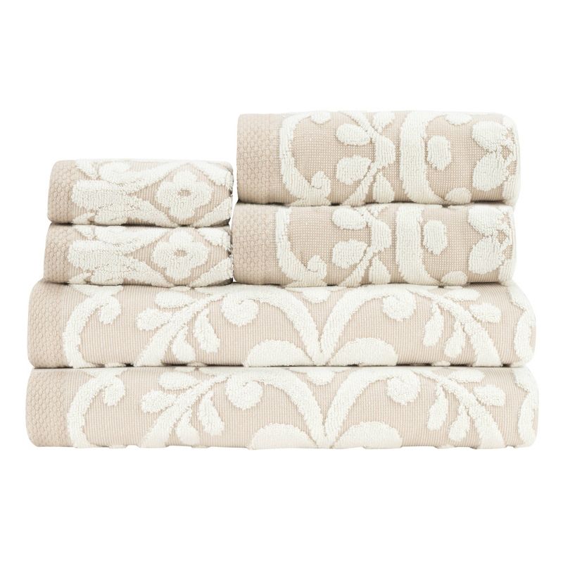 6pc Emma Sesame Towel Set Ivory - Caro Home
