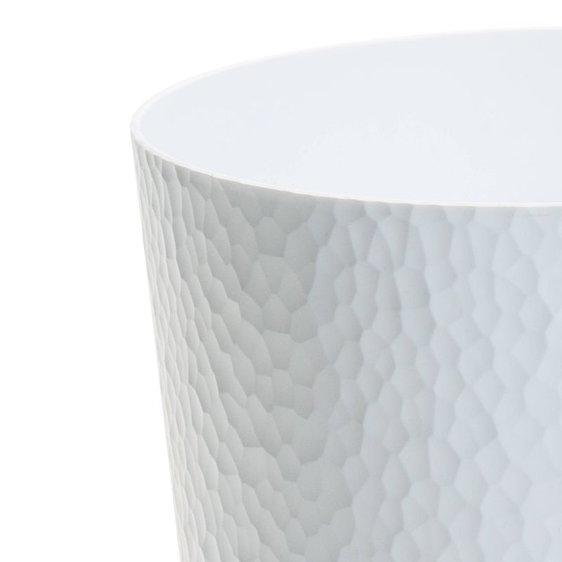 10L Hammered Round Waste Bin White - Bath Bliss