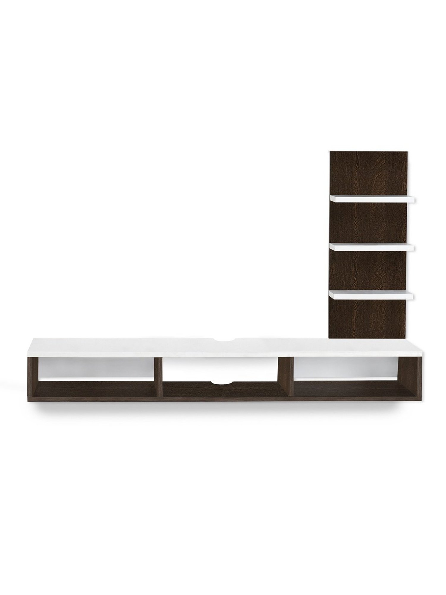 Delite Kom Flex Flowery Wenge & Acacia Dark Engineered Wood TV Entertainment Unit