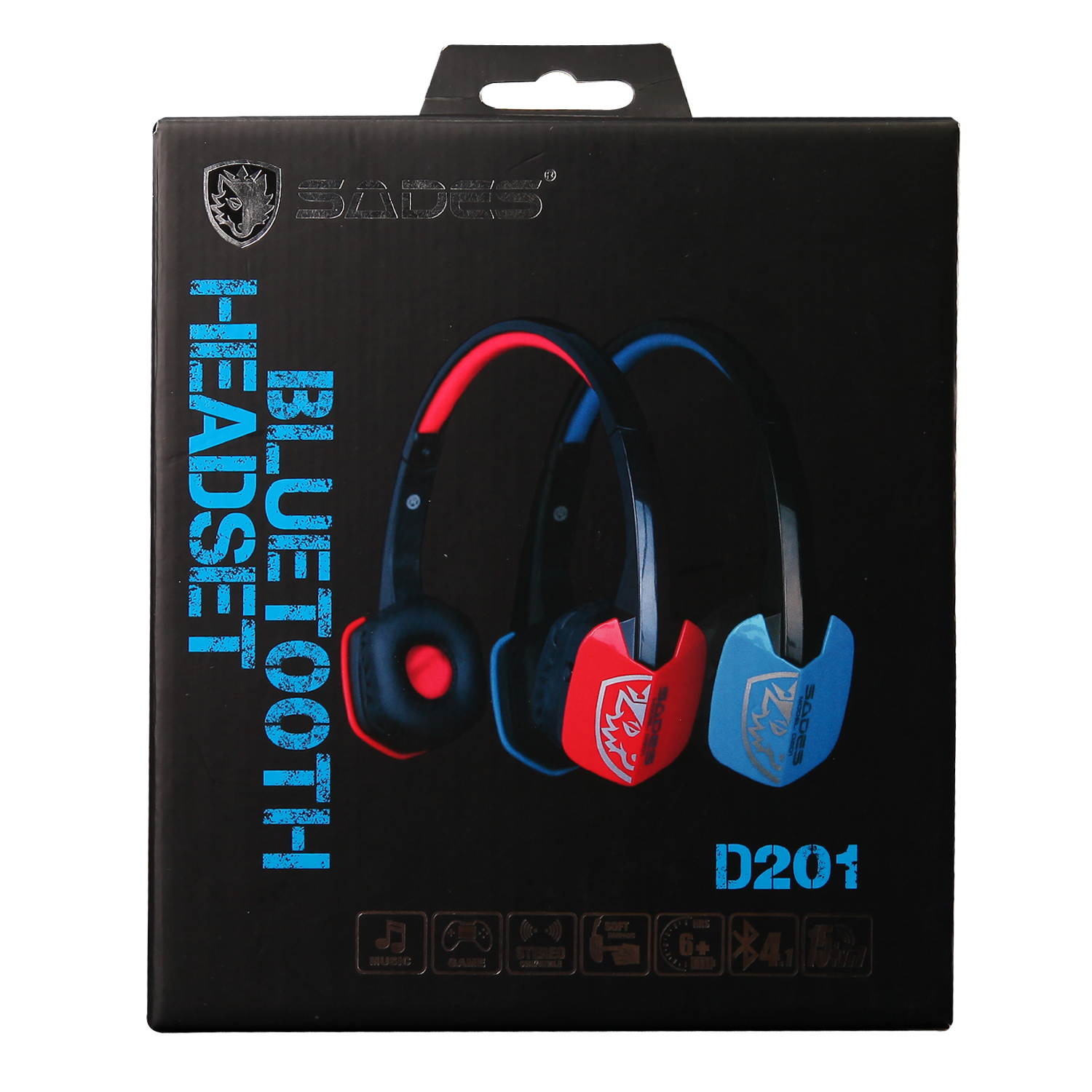 Sades D201 4.1 Bluetooth Headset Stereo Gaming Headphones with Mic Jack on Ear for PC Laptop and Other Smart Phones(Black/Red)