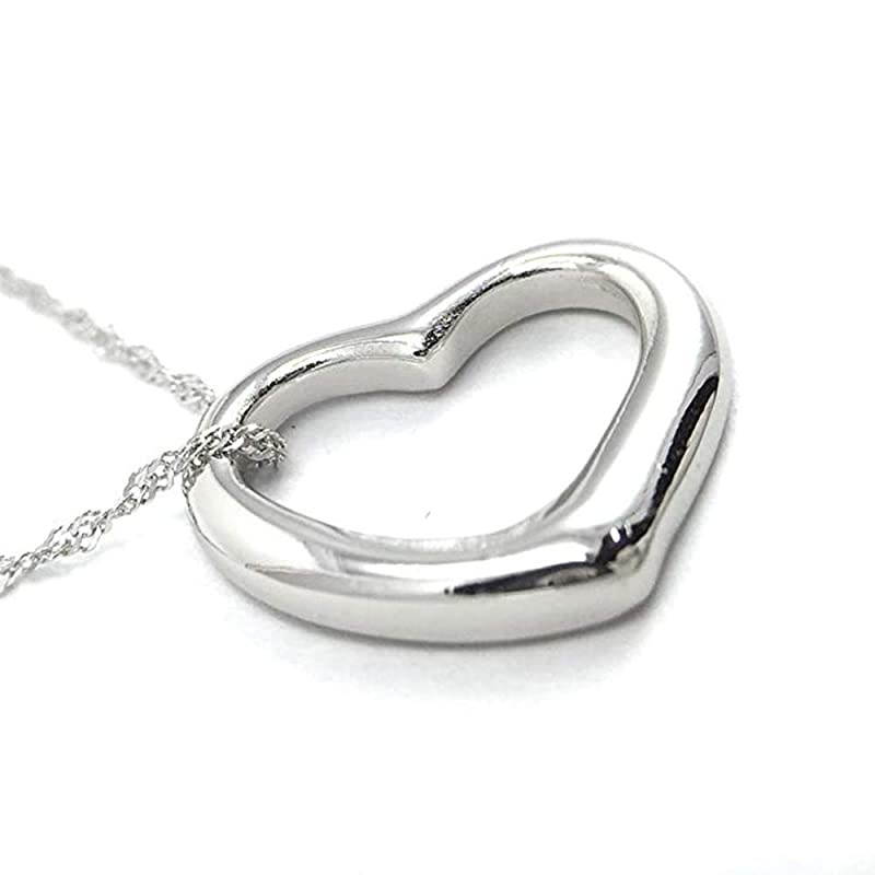 Fashion Jewelry Silver Plated Perfect Love Open Heart Pendant Necklace