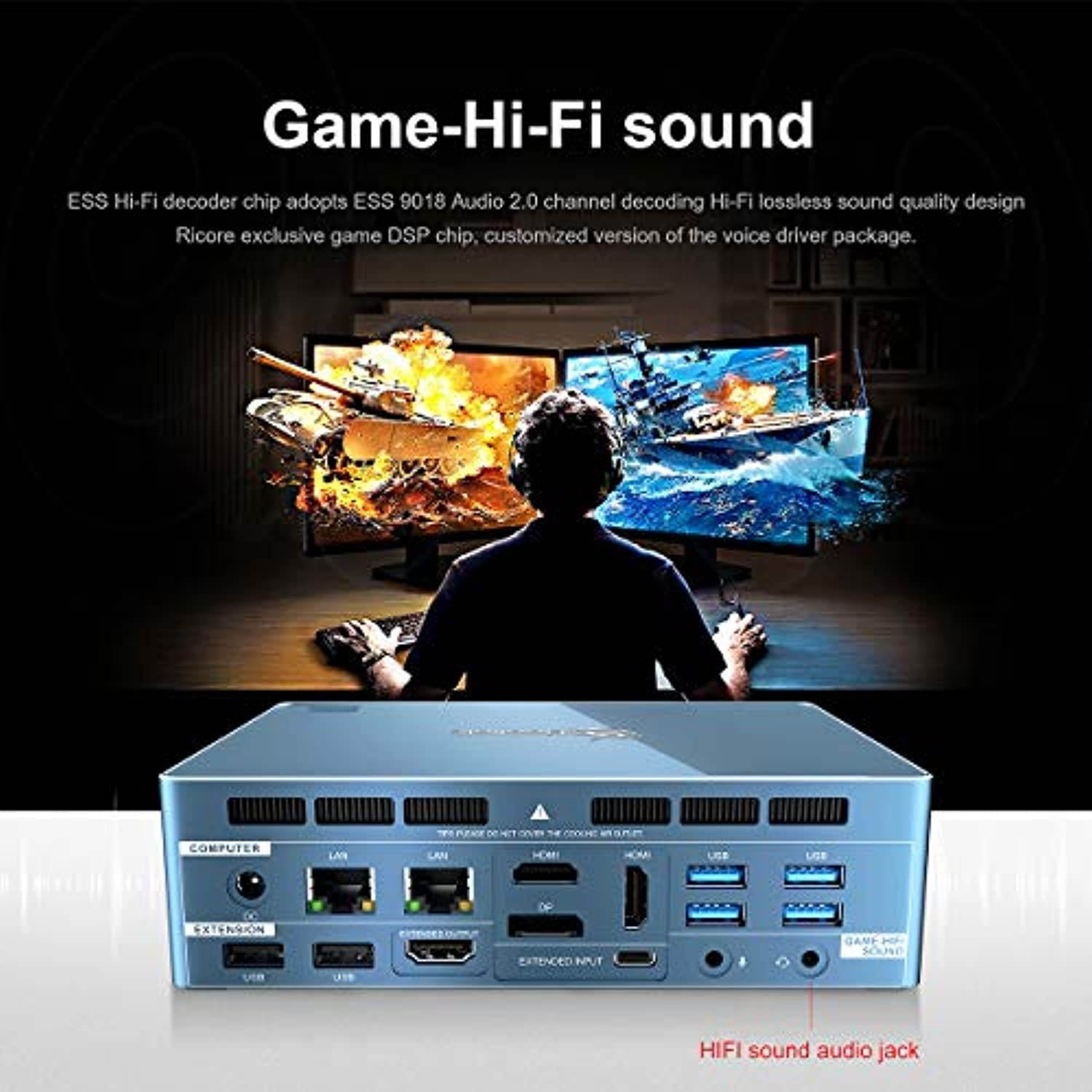 Beelink GTR PRO Mini PC Windows 10 Pro,AMD Ryzen 5 3550H Processor(up to 3.7 GHz) 16GB DDR4 512GB NVMe SSD+1TB HDD,WiFi 6,BT5.0,Dual Gigabit Ethernet,Multi-Screen Interactive,4K Hi-Fi soundGaming PC