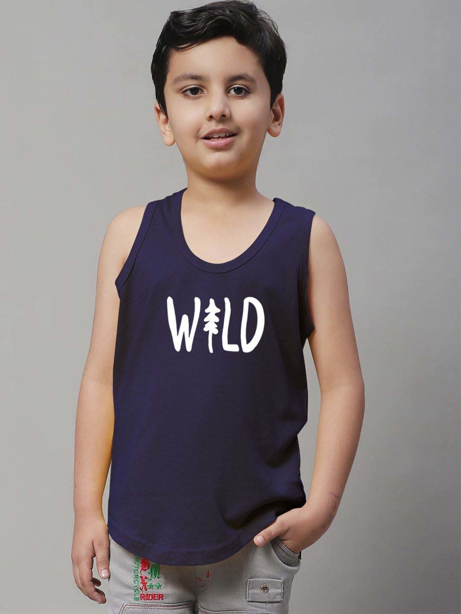 Palm Tree Kids White Printed Vest