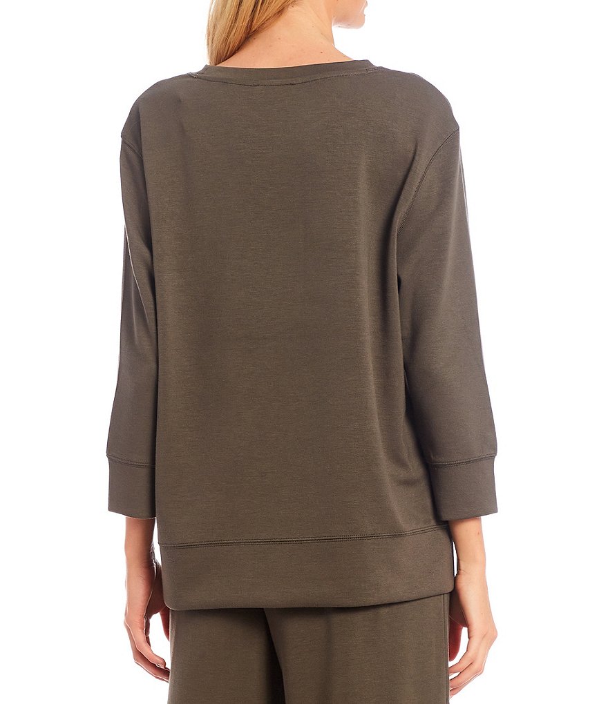 Westbound Soft Touch Crew Neck 3/4 Sleeve Coordinating Pullover