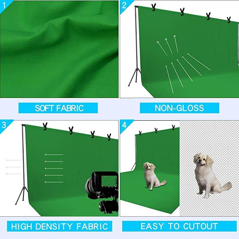 9X15 ft Background Muslin Backdrop, Photo Studio, Collapsible High Density Screen for Video Photography and Television-Green