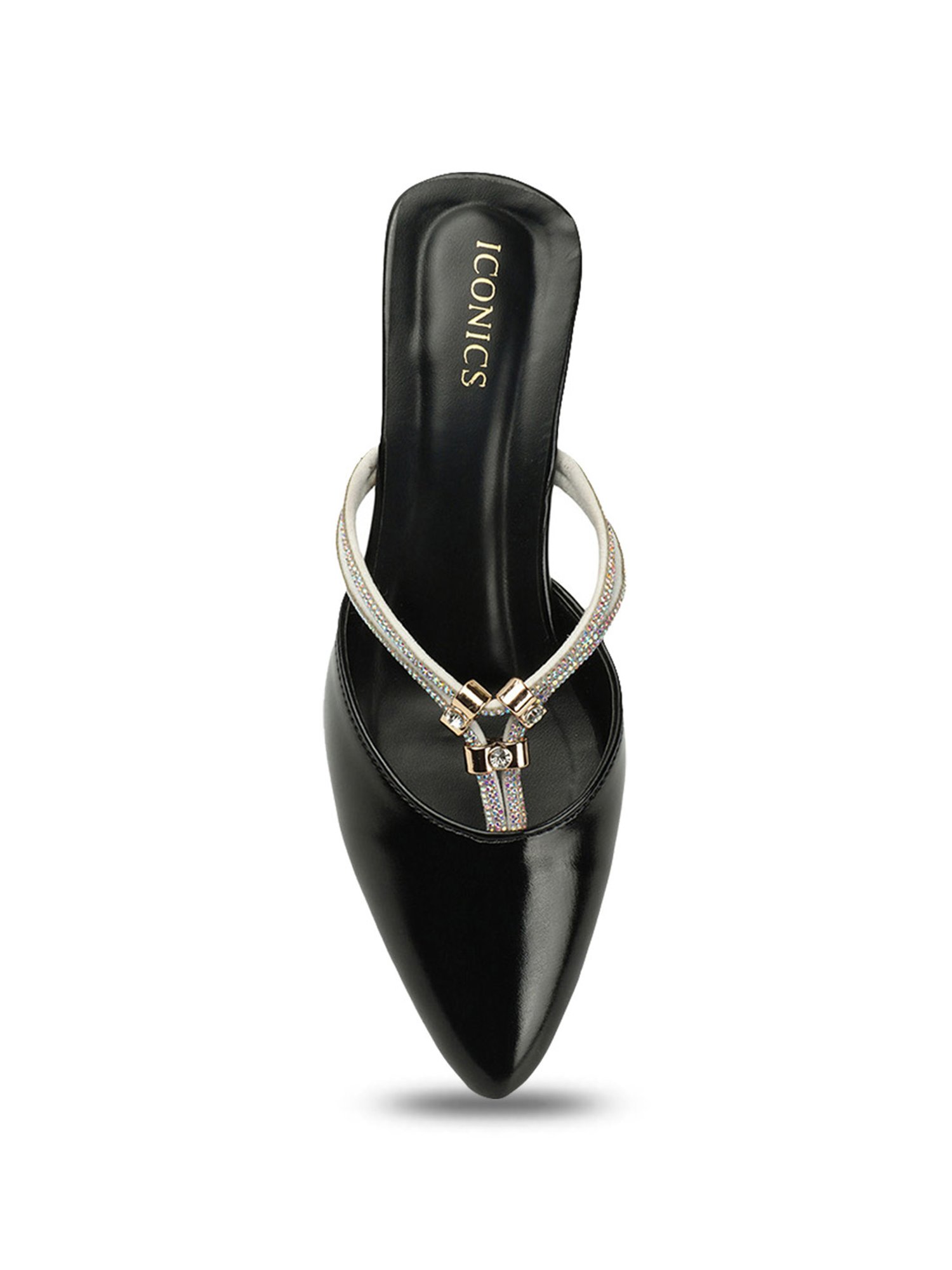 Iconics Women's Black Mule Shoes