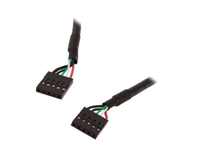 (2 Pack) Tekit 18inch Internal 5-Pin USB IDC Motherboard Header Female to Female F/F Extension Cable (Female to Female)