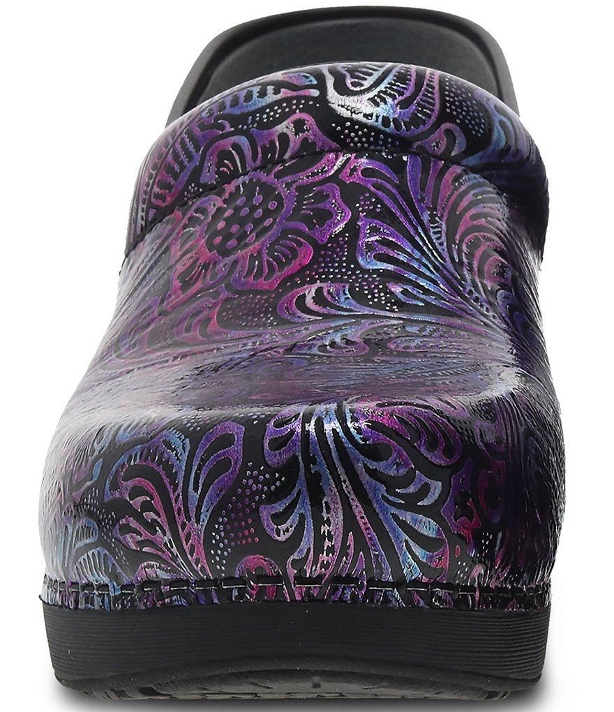 Dansko XP 2.0 Engraved Floral Patent Leather Clogs